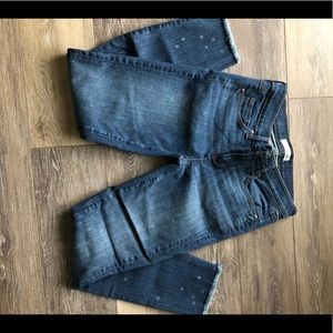 Loft jeans-modern skinny crop w/stars and raw hem